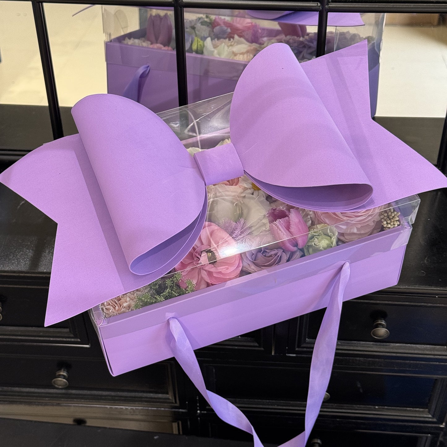 5 boxes Valentine's Day Purple/Blue/Mint Green/White Gift Box with Bow Tie