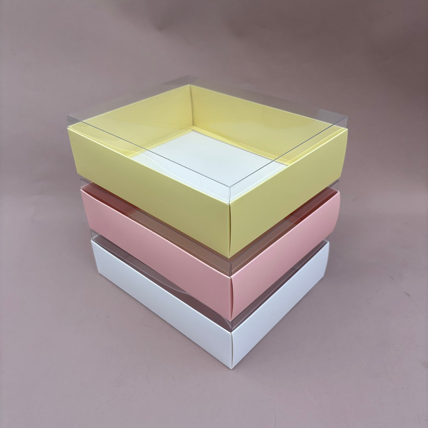 20PCS macaron & strawberries paper base box with clear lid