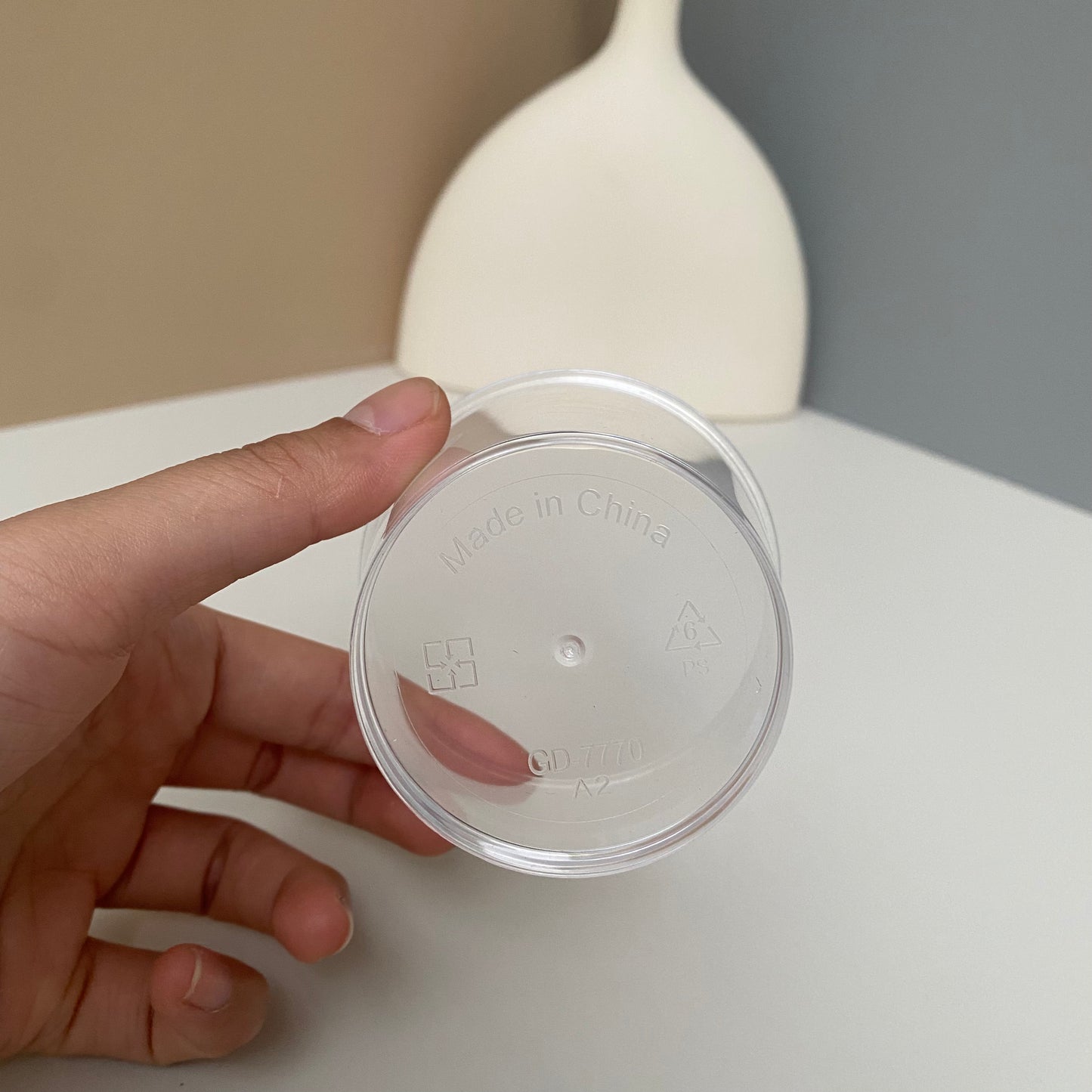 100PCS 200ML acrylic clear round cup with clear spoon