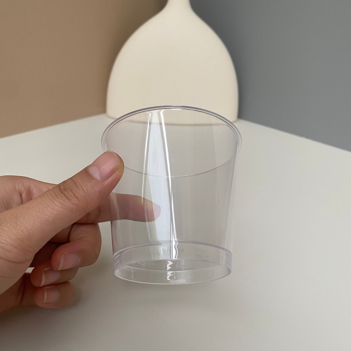 100PCS 200ML acrylic clear round cup with clear spoon