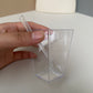 100PCS 3.4OZ acrylic clear square cup (clear spoon included)