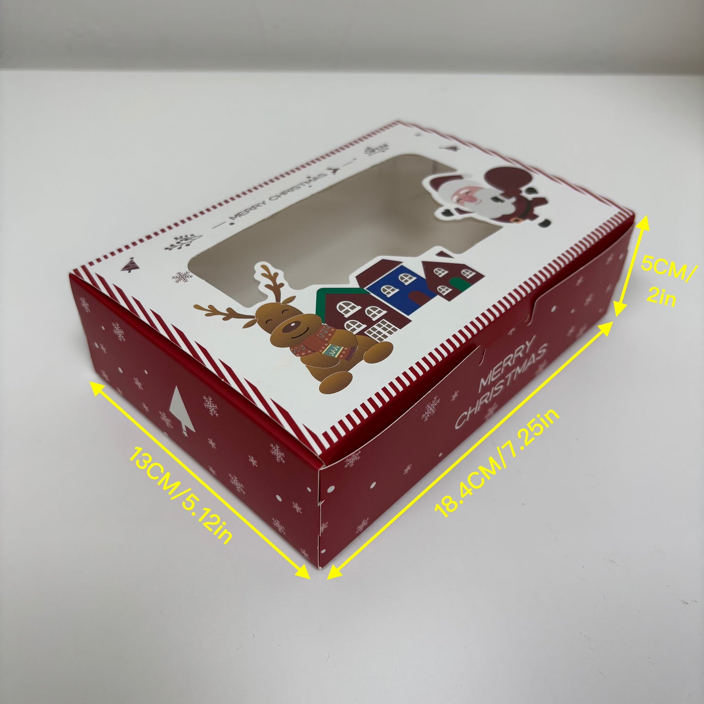 50PCS Christmas Ginger Bread Man Cookies Clear Window Box