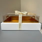 10 boxes big white base box with gold insert and ribbon