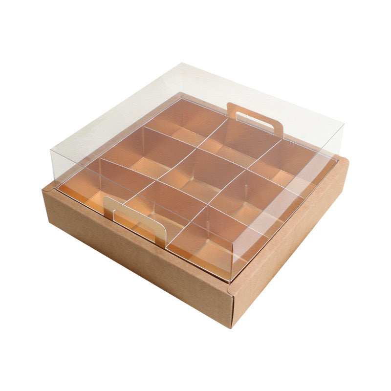 Base For Box 10 boxes 9-compartments kraft base box with gold insert – Beheart Packaging
