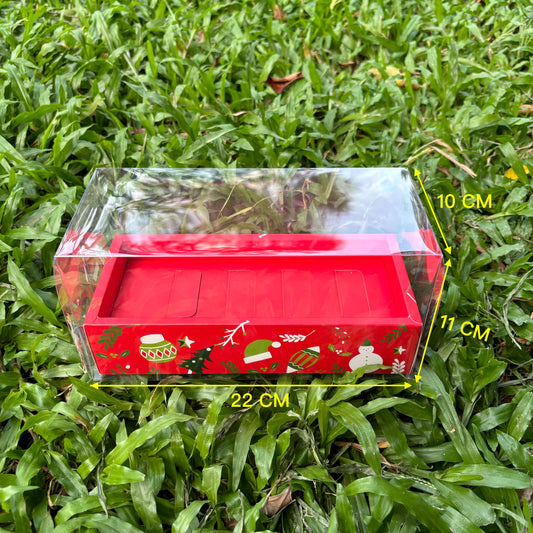 10 Boxes Christmas Cookies Clear Box with Paper Insert