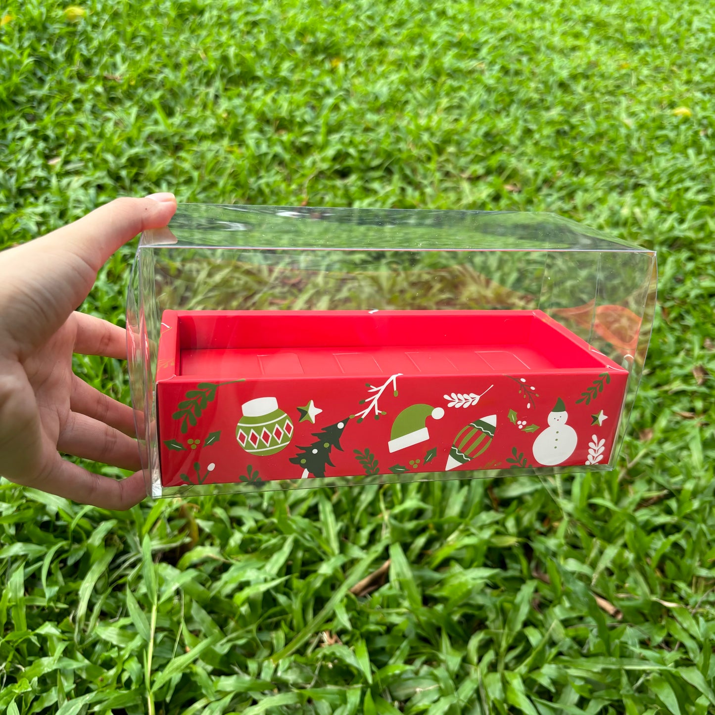 10 Boxes Christmas Cookies Clear Box with Paper Insert