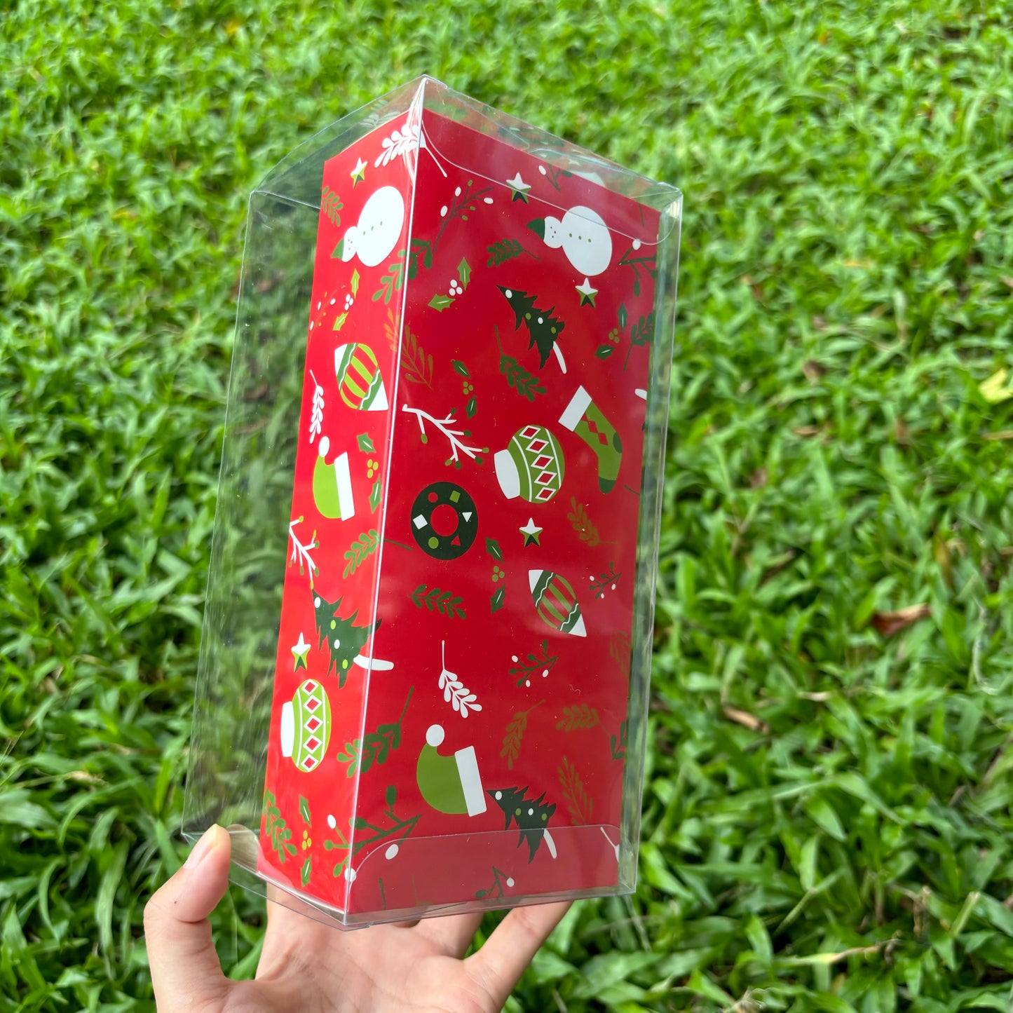 10 Boxes Christmas Cookies Clear Box with Paper Insert
