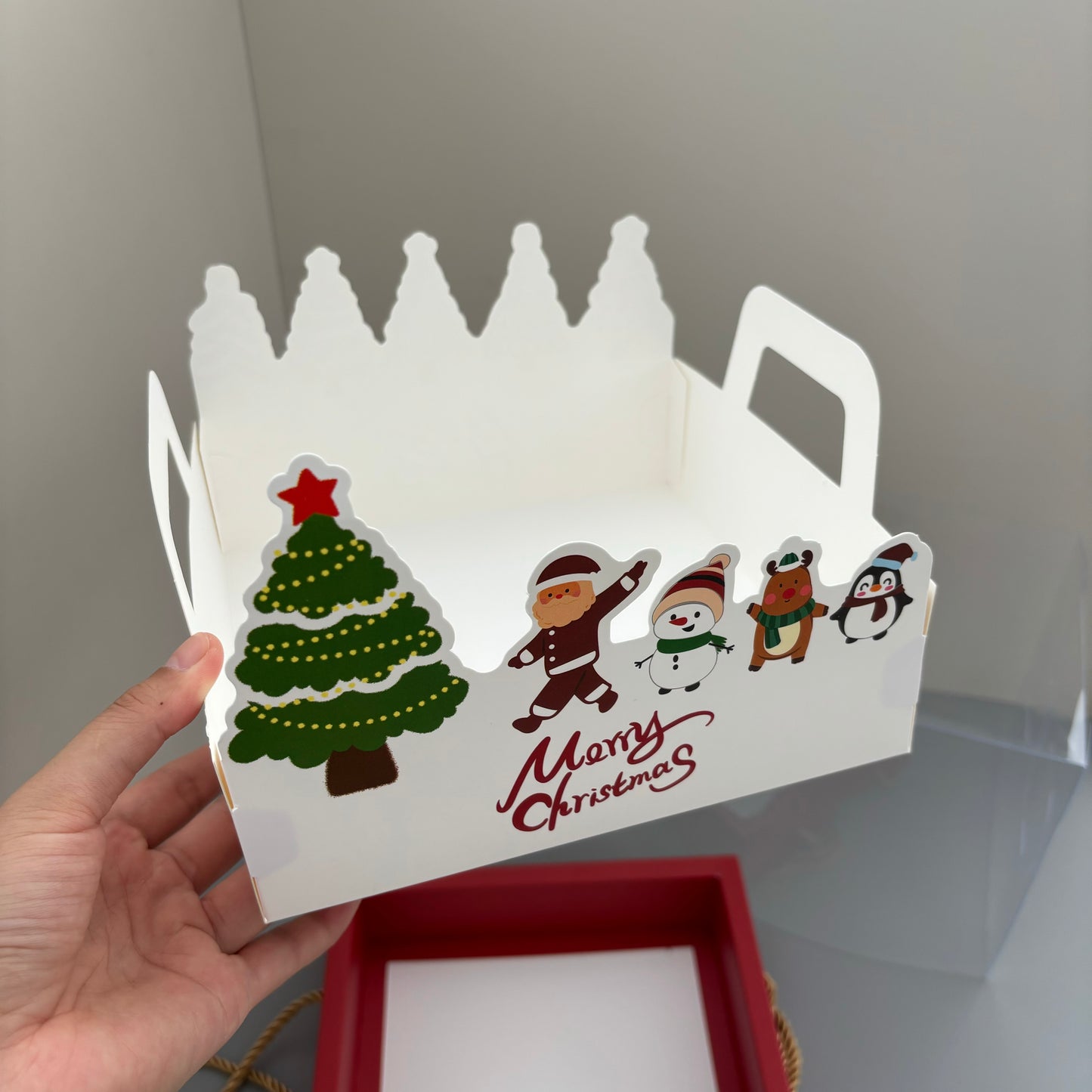 10 Boxes Christmas Cake & Dessert Gift Box with Rope