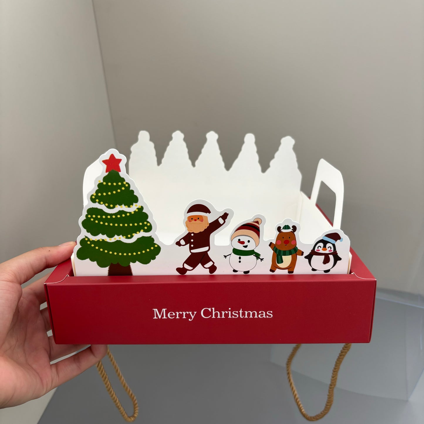 10 Boxes Christmas Cake & Dessert Gift Box with Rope