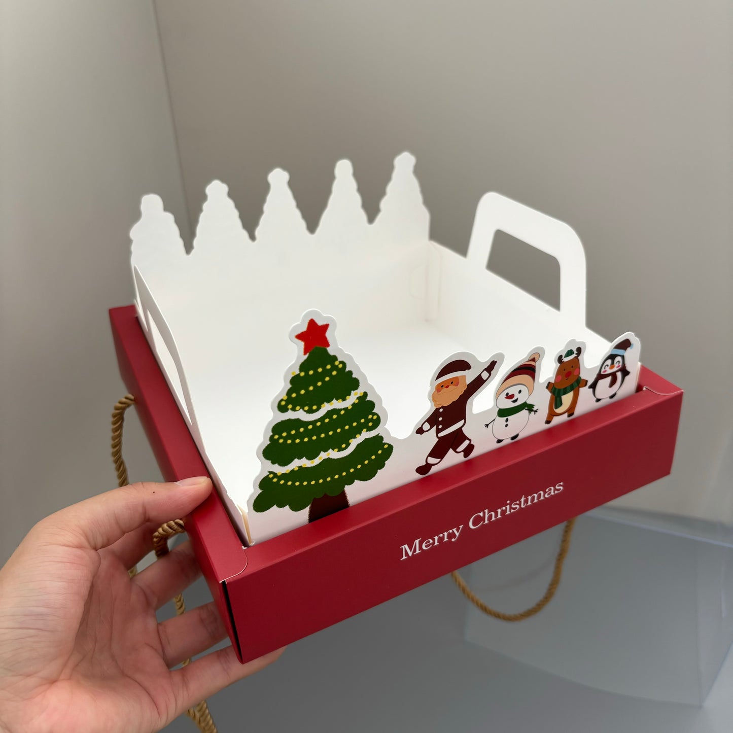 10 Boxes Christmas Cake & Dessert Gift Box with Rope