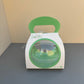 50PCS 500ML dessert clear ball with green paper handle and spoon