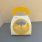 50PCS 500ML dessert clear ball with yellow paper handle and spoon