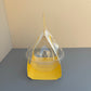 50PCS 500ML dessert clear ball with yellow paper handle and spoon