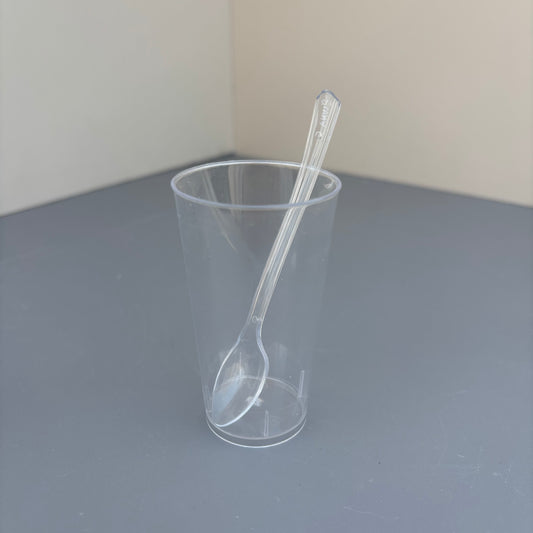 100PCS 3OZ clear acrylic round shooter cup with clear spoon