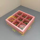 10PCS 9-strawberries Pink Paper Box with Clear Sleeve
