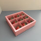 10PCS 9-strawberries Pink Paper Box with Clear Sleeve