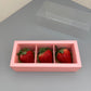 20PCS 3-strawberries Pink Paper Box with Clear Sleeve