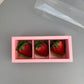 20PCS 3-strawberries Pink Paper Box with Clear Sleeve