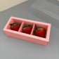 20PCS 3-strawberries Pink Paper Box with Clear Sleeve
