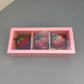 20PCS 3-strawberries Pink Paper Box with Clear Sleeve