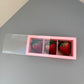 20PCS 3-strawberries Pink Paper Box with Clear Sleeve