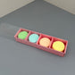 20PCS 4-macarons pink paper box with clear sleeve