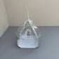 50PCS 500ML dessert clear ball with flower printing paper handle and spoon