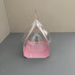 50PCS 500ML dessert clear ball with pink paper handle and spoon