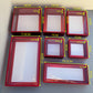 10PCS strawberry & cookies & chocolate red paper base box with clear lid