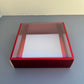 10PCS strawberry & cookies & chocolate red paper base box with clear lid