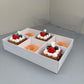 20 boxes 6-compartments white dessert box with clear lid