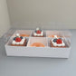 20 boxes 6-compartments white dessert box with clear lid
