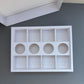 10PCS white 8-compartments dessert base and lid paper box