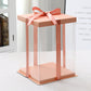 10 boxes Pink Square Large PET Clear Cake Box