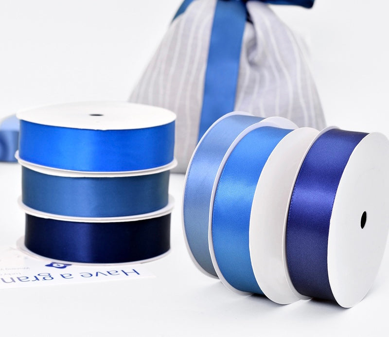 Cinta de raso de doble cara serie azul