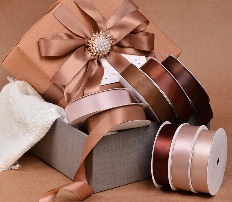 Beige & Brown Series Double Face Satin Ribbon