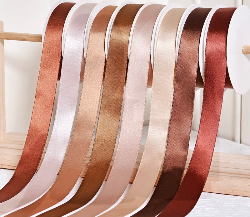 Beige & Brown Series Double Face Satin Ribbon